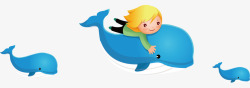 卡通儿童海豚矢量图素材