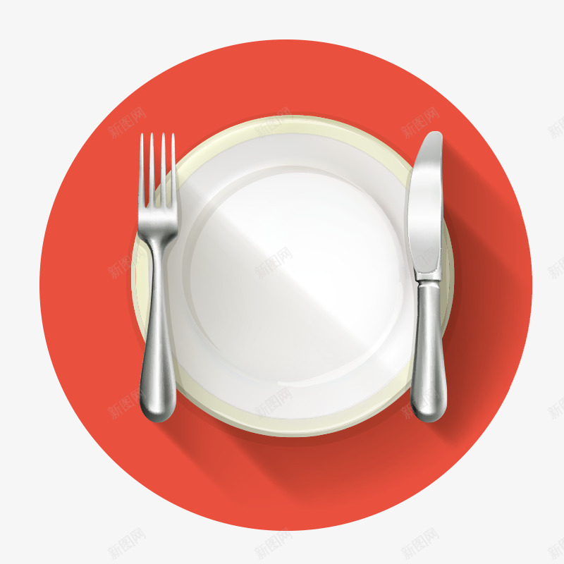 红色背景的白色刀叉和盘子png免抠素材_88icon https://88icon.com 刀叉 瓷盘 盘子 西式餐盘 西餐盘 餐具 餐盘