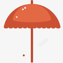 红色圆弧雨伞元素素材