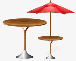 高圆桌和伞素材