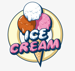 美味甜品冰淇淋矢量图素材