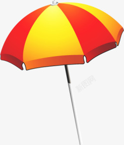 手绘黄红色雨伞海报素材