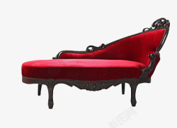红色右侧贵妃沙发躺椅素材