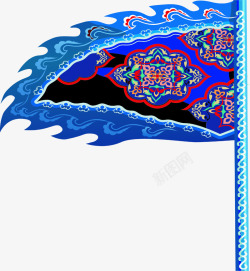 彩色戏剧蓝底彩色战旗高清图片