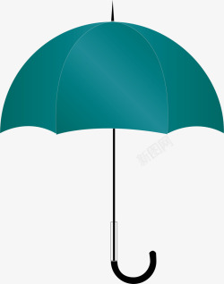 卡通墨绿色雨伞素材