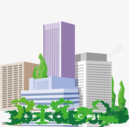 城市建筑矢量图ai免抠素材_88icon https://88icon.com 城市建筑 方形 灰色 阁子楼 高楼大厦 矢量图