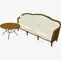 家具拟真实物白色沙发素材