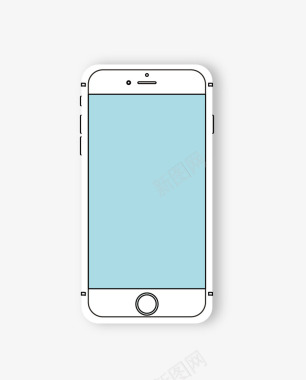 蓝色手机蓝色手机线描图案图标图标