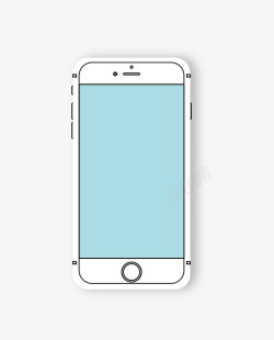 线型手机蓝色手机线描图案图标高清图片