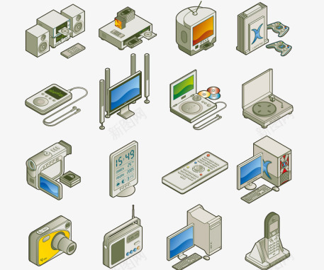 我爱电视图标家具和电器材料图标图标