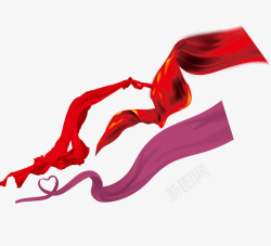 节日红布彩带素材