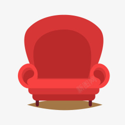 红色沙发家具素材