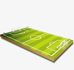 一个立体绿色足球场矢量图素材