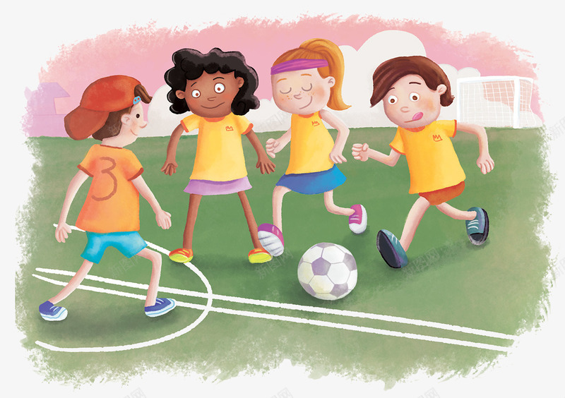 卡通手绘踢足球的儿童png免抠素材_88icon https://88icon.com 卡通 手绘 踢足球的儿童