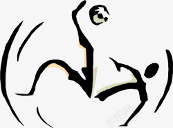 踢足球的人素材