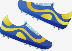 卡通扁平化蓝色足球鞋素材