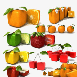 方形橙子创意水果高清图片