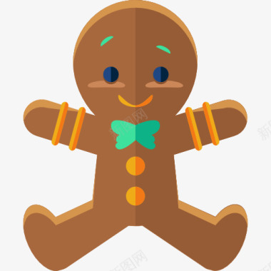 圣诞节麋鹿背景姜饼人图标图标