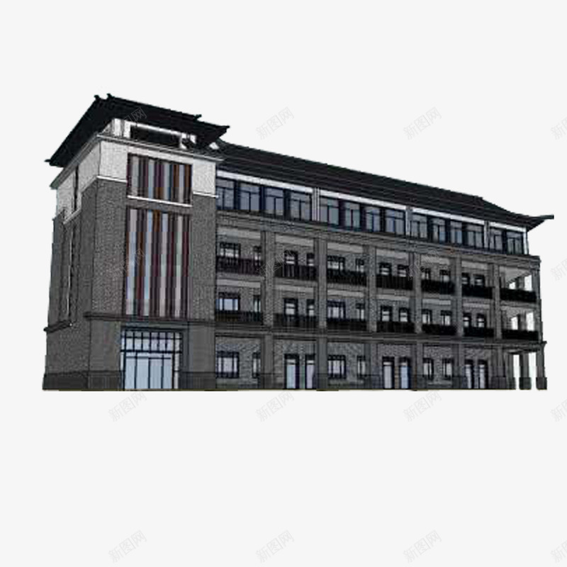 深色校园建筑png免抠素材_88icon https://88icon.com 免抠 免抠素材 地产 学院风 校园建筑