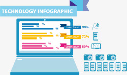 笔记本电脑信息图表素材