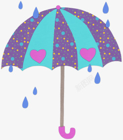 手绘可爱卡通雨伞插图素材