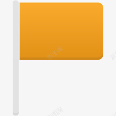 塑料杯子橙色旗帜图标图标