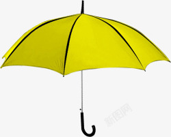 黄色手绘卡通雨伞素材