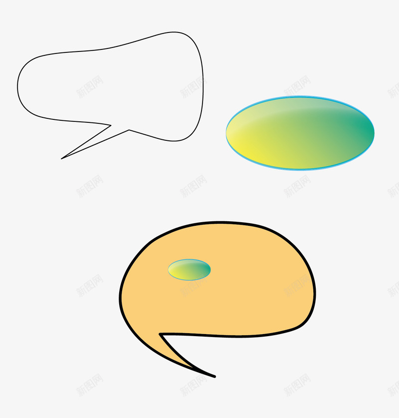 彩色异形对话框png免抠素材_88icon https://88icon.com 对话框 异形 彩色 游戏对话框 设计元素合集