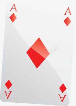 红色方片A卡通扑克牌高清图片
