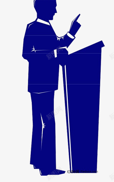 职场生活png免抠素材_88icon https://88icon.com 桌子 演讲 绘画 蓝色 西服