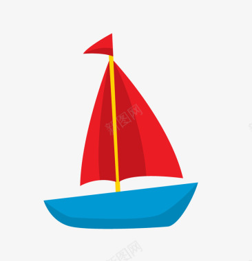 小船水墨彩色手绘的小船图标图标