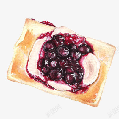 手绘红豆面包png免抠素材_88icon https://88icon.com 手绘 甜点 红豆面包 面包 食物