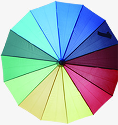 彩色拼接雨伞卡通素材