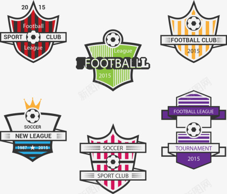 双色足球图标手绘足球俱乐部标签图标图标