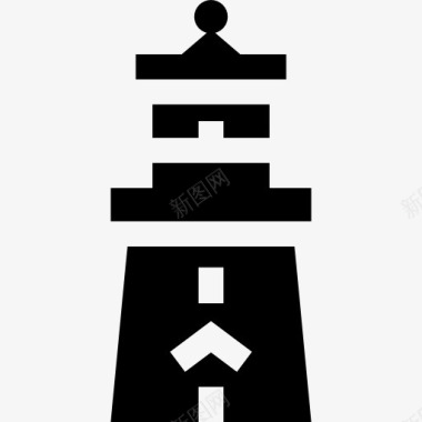 上海老建筑灯塔图标图标