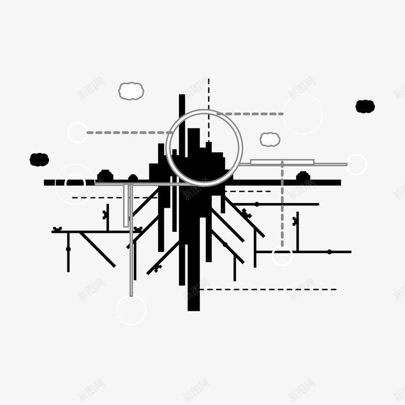 水墨地产png免抠素材_88icon https://88icon.com 创意地产 地产 建筑 楼