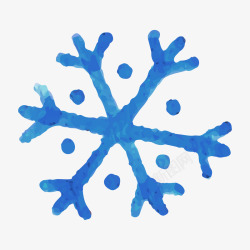 蓝色创意手绘雪花造型素材