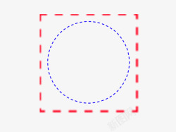 方形圆形虚线圈素材