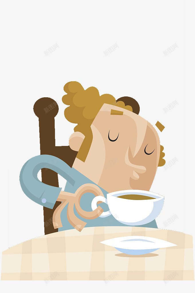 卡通插图品尝咖啡的人png免抠素材_88icon https://88icon.com 卡通装饰插图 咖啡 品尝咖啡 喝咖啡人物 喝咖啡的人 格子桌布 桌子前