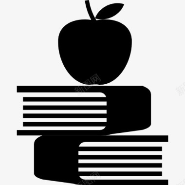 研究苹果和书籍图标图标