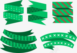 手绘绿色折纸标签矢量图素材