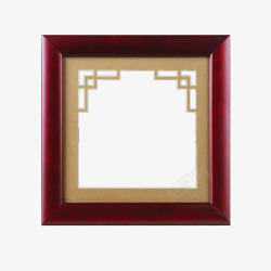 中国风木框创意中国风红木框元素高清图片