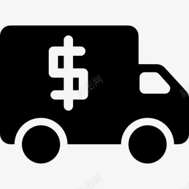 财政资金元钱卡车运输图标图标
