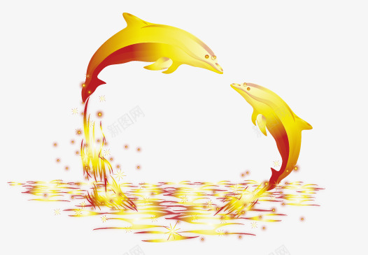 金色海豚跳跃矢量图ai免抠素材_88icon https://88icon.com 海豚 跳跃 金色 金色海豚跳跃矢量图 矢量图
