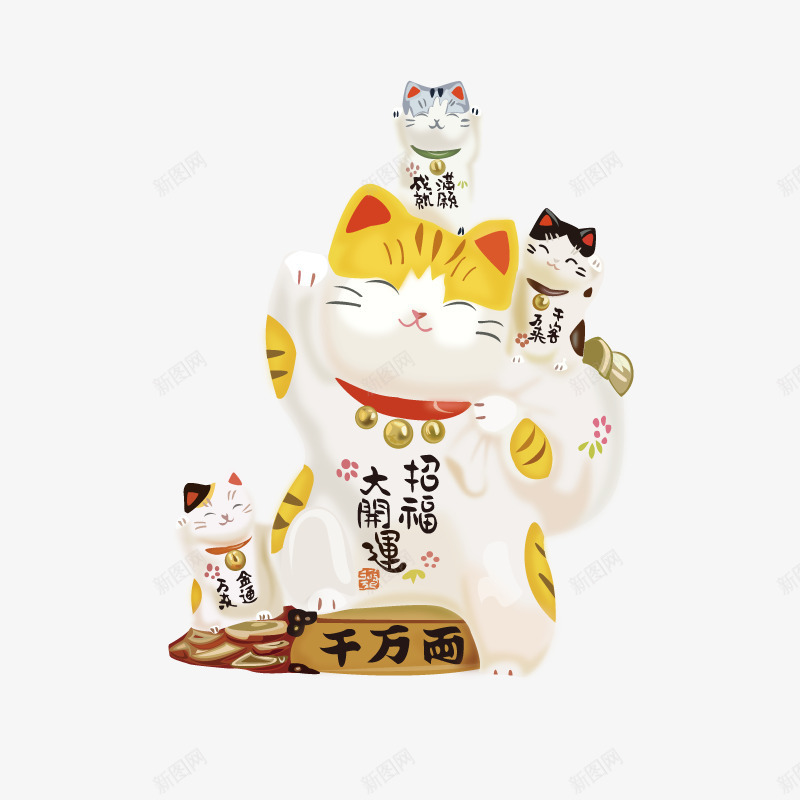 卡通手绘可爱的招财猫png免抠素材_88icon https://88icon.com 创意 动漫动画 卡通手绘 可爱的 招财猫 猫咪