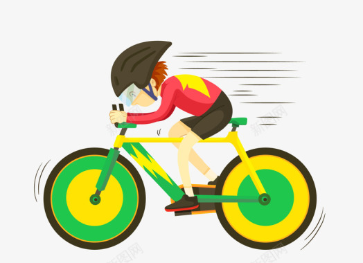 运动员卡通手绘校园自行车运动会矢量图图标图标