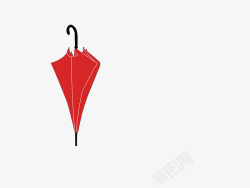 卡通插图红色长柄雨伞素材