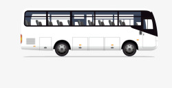 卡通手绘白色公交车素材