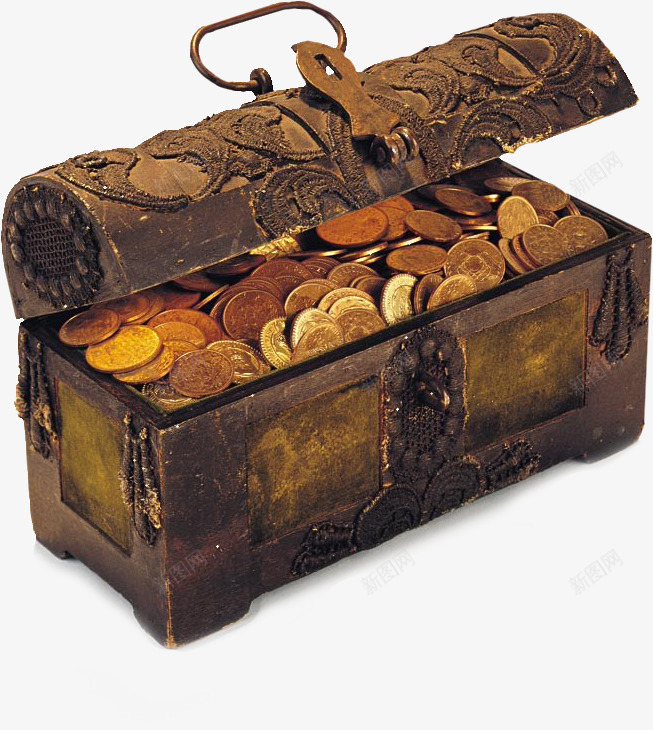 装满金币的宝箱png免抠素材_88icon https://88icon.com 古代箱子 地产 宝箱 金币 金融