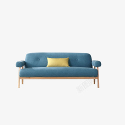 蓝色简易沙发素材